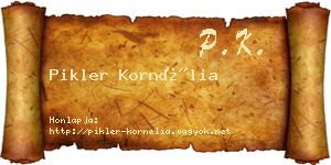 Pikler Kornélia névjegykártya