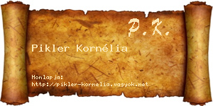 Pikler Kornélia névjegykártya